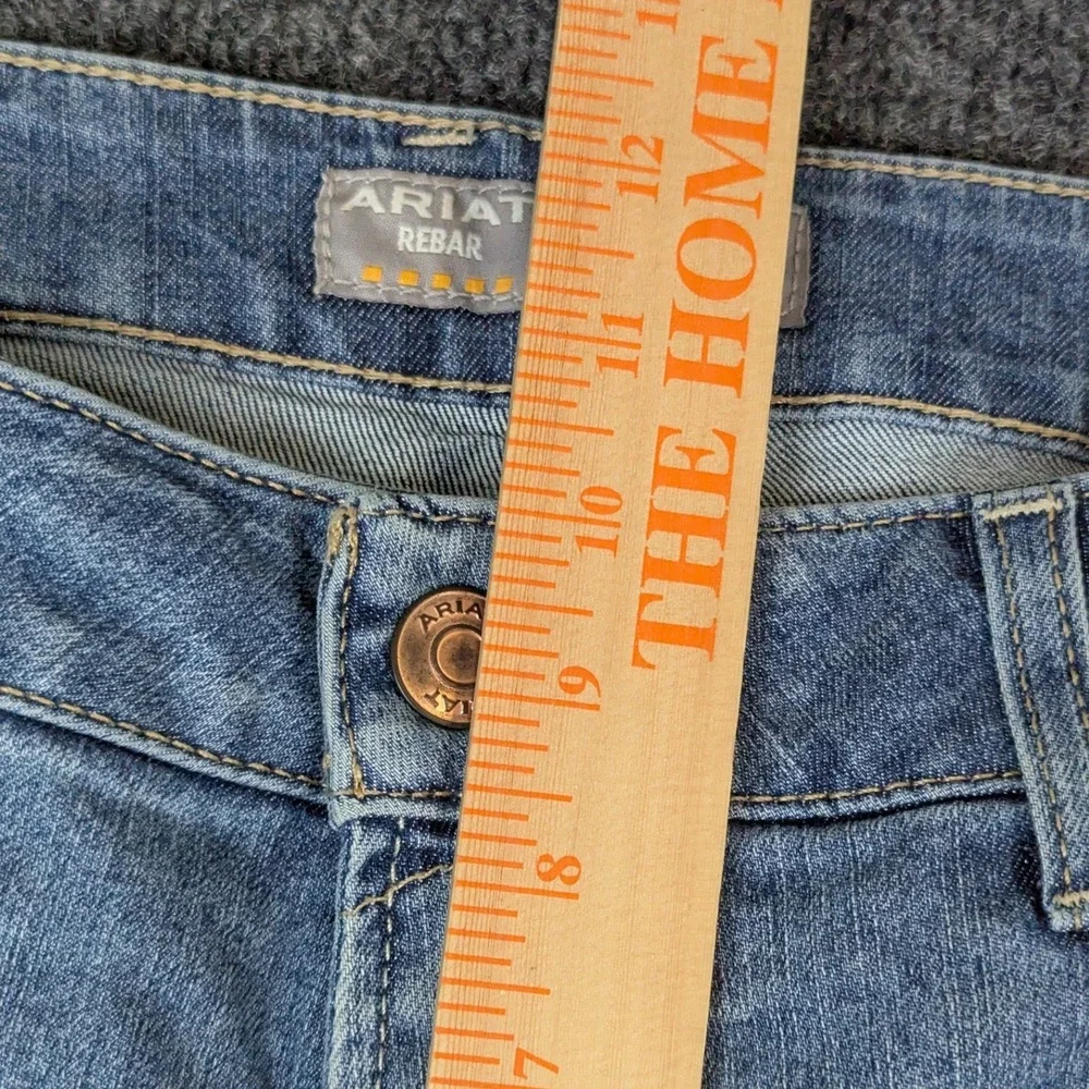 Ariat Rebar Mid Rise Boot Jeans Mens 32L Medium Wash Blue Denim Workwear